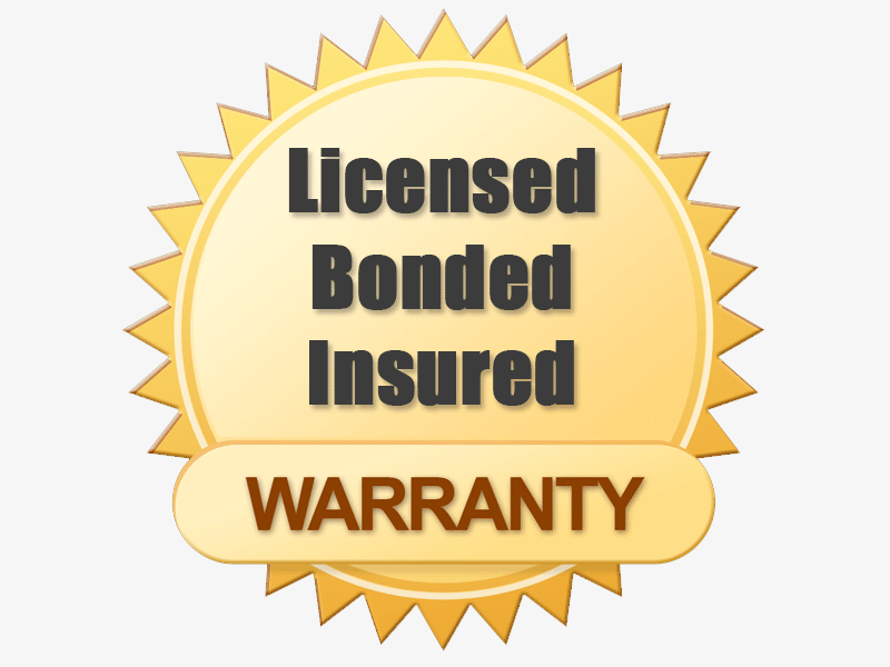 Licensed, insured and bonded